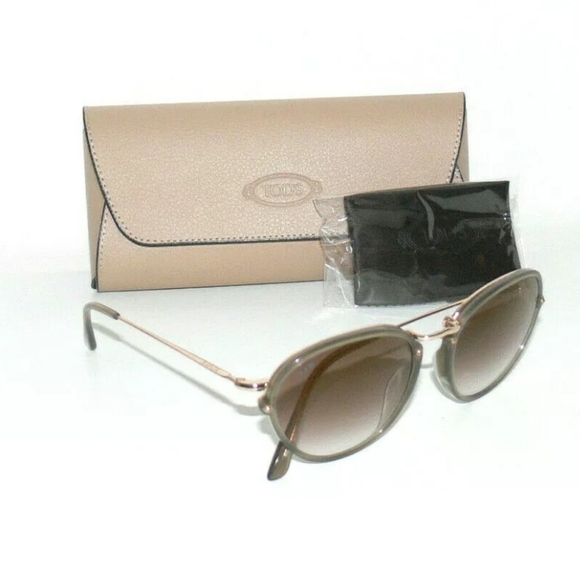Tod's Accessories - NEW TOD'S TODS Sunglasses 93G 52-18 Gold Authentic